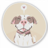 Schattige Pit Bull Sticker (Voorkant)