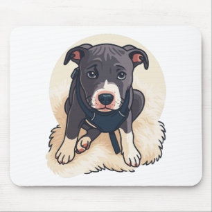 Schattige Pitbull Puppyshond Cartoon Ontwerp Muismat