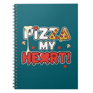 Schattige Pizza Mijn Hart Grappige Etenliefhebber Notitieboek
