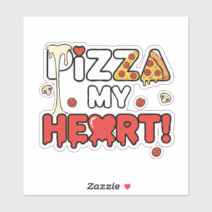 Schattige Pizza Mijn Hart Grappige Foodie Pun voor Sticker