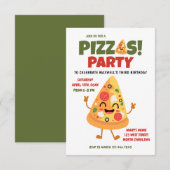 Schattige Pizza Verjaardagsfeest Kaart (Voorkant / Achterkant)