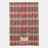Schattige Plaid Rustiek Script Kerst Feestdagen Cu Theedoek (Verticaal)
