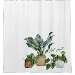 Schattige "Plant Parent" Botanisch Plant Ontwerp Douchegordijn