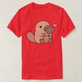 Schattige Platypus houdt van Drink bubbelthee T-shirt (Design voorkant)