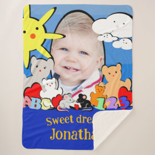 Schattige plezier 1 foto gepersonaliseerde sherpa deken