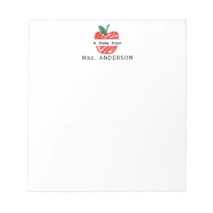 Schattige plezier Red Apple Hand getrokken leraar Notitieblok