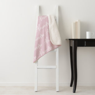 Schattige pluche Baby naam Minky Sherpa Blanket Deken