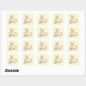Schattige pluche konijn vierkante sticker (Vel)