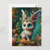 Schattige pluizige Jackalope Kitten Critter Briefkaart (Voorkant / Achterkant)