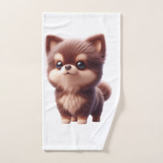 Schattige Pluizige Pup � Aardig Hond Design Handdoek