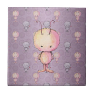 Schattige Pluizige Wazige Monsters Tegeltje