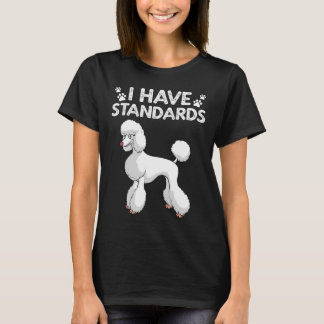 Schattige Poedel Ontwerp voor Mannen Vrouwen Stand T-shirt