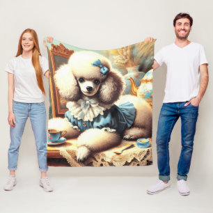 Schattige poedelschilderij Fleece Deken