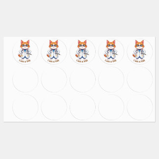Schattige poes "Ik ben een dierenarts"-ontwerp Labels