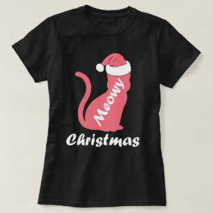 Schattige poesje Cat Lover Santa Meowy Kerstmis T-shirt
