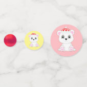 Schattige polair beer op veelkleurig confetti (Achterkanten)