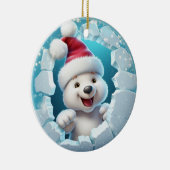 Schattige Polar Beer 3D Keramisch Ornament (Rechts)