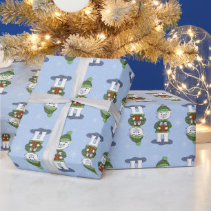 Schattige Polar Beer Blue Holiday Wrapping Paper Cadeaupapier