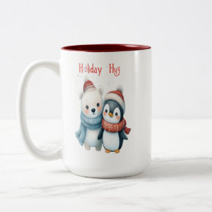 Schattige Polar Beer en Penguin Friends Kerst Mok