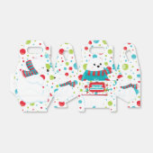 Schattige polar beer familie winter vrolijk kerstf bedankdoosjes (Uitgevouwen)