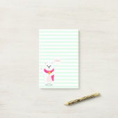 Schattige Polar Beer | Gepersonaliseerde briefjes Post-it® Notes (Op bureau)