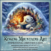 Schattige Polar Beer lezen KJV Bijbelvers Kerst Feestdagen Kaart