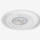 Schattige Polar Beer Winter Boy Baby shower Wit Papieren Bordje (Gekanteld)