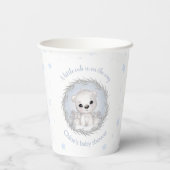 Schattige Polar Beer Wit Winter Boy Baby shower Papieren Bekers (Achterkant)
