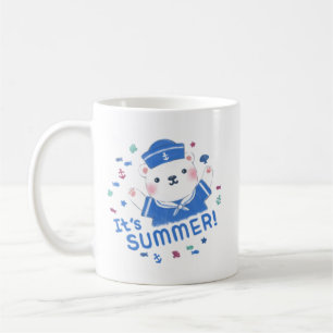 Schattige Polar Beer Zeiler in de zomer Illustrati Koffiemok