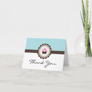 Schattige Polk a Dot Cupcake Bedankt Card