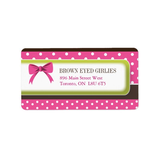 Schattige Polk a Dot & Verzendlabels Etiket (Voorkant)
