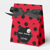 Schattige Polka dot Ladybug Daisy Flower Verjaarda Bedankdoosjes (Voorkant Zijde)
