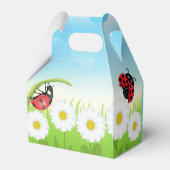 Schattige Polka dot Ladybug Daisy Flower Verjaarda Bedankdoosjes (Achterkant)