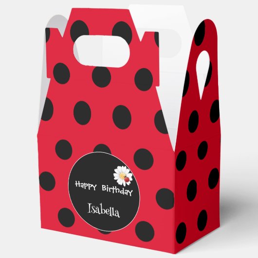 Schattige Polka dot Ladybug Daisy Flower Verjaarda Bedankdoosjes (Open)
