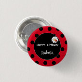 Schattige Polka dot Ladybug Daisy Flower Verjaarda Ronde Button 3,2 Cm (Voorkant /achterkant)