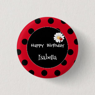 Schattige Polka dot Ladybug Daisy Flower Verjaarda Ronde Button 3,2 Cm