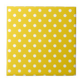Schattige polka dots patroon in Helder geel en wit Tegeltje (Voorkant)