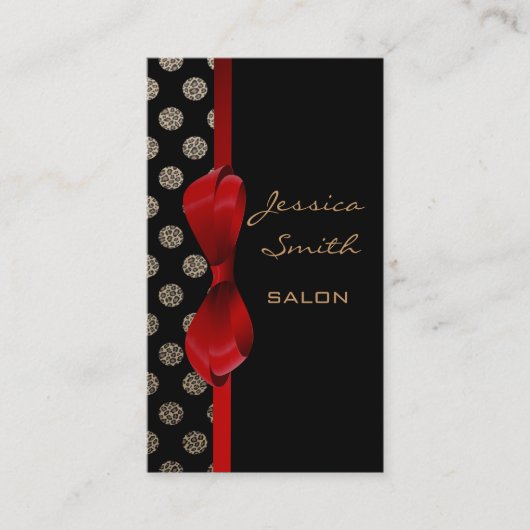 Schattige pols met een charmante luipaard visitekaartje (Voorkant)