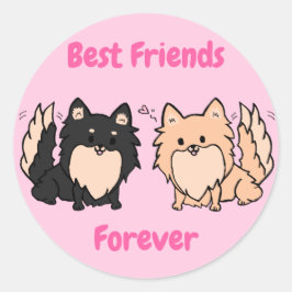 Schattige Pom BFF Ronde Sticker
