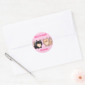 Schattige Pom BFF Ronde Sticker (Envelop)