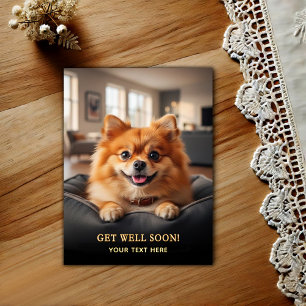 Schattige Pomeranian Beterschap Briefkaart