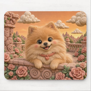 Schattige Pomeranian Puppy, Baby Hond Muismat