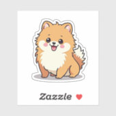 Schattige Pommerse, Bubble Kawaii Charm, Klein Sticker (Vel)