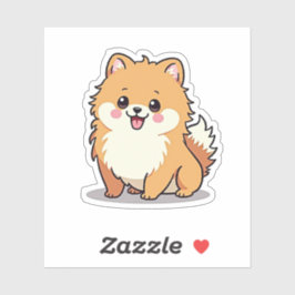 Schattige Pommerse, Bubble Kawaii Charm, Klein Sticker