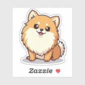 Schattige Pommerse Delight, Kawaii-stijl, klein Sticker (Vel)