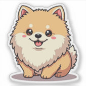 Schattige Pommerse, Kawaii charme, klein Sticker (Voorkant)