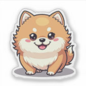 Schattige Pommerse, Kawaii schattigheid, klein Sticker (Voorkant)