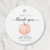 Schattige pompoen Baby shower dank u Bedankjes Labels (Voorkant)