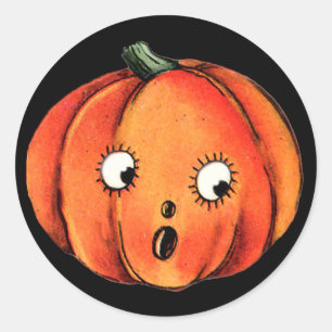 Schattige Pompoen Gezicht voor Halloween Fun Ronde Sticker