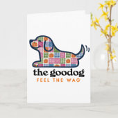 Schattige Pompoen Gingham Patchwork Hond Kaart (Gele Bloem)